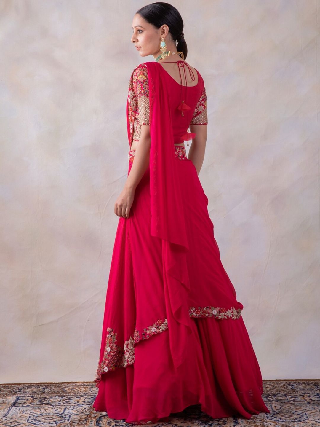 baidehi Embroidered Sequinned Ready to Wear Lehenga & Blouse With Dupatta - Image 3