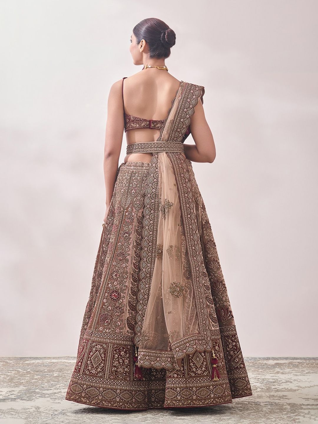 MOHEY Embroidered Semi-Stitched Lehenga & Unstitched Blouse With Dupatta - Image 3