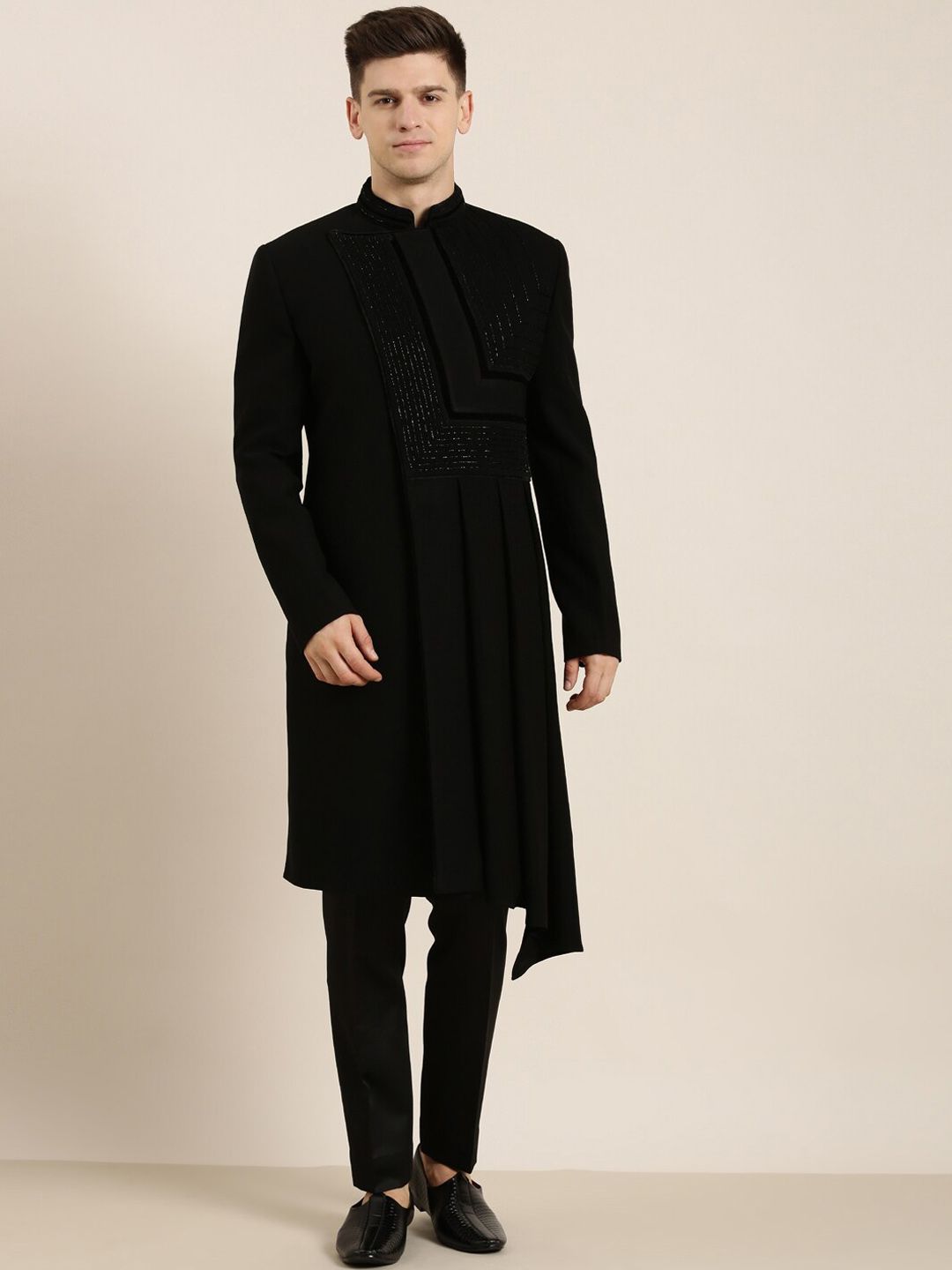 Draped Embroidered Indowestern Sherwani Set