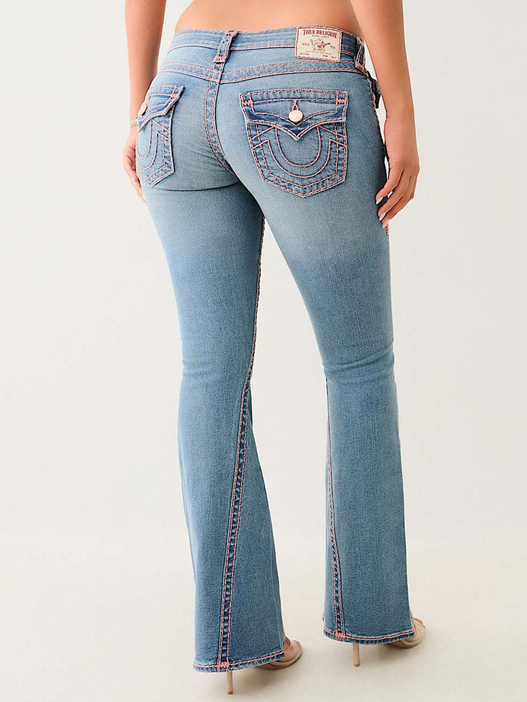 True Religion Super T Joey Flare Fit Mid Rise Washed Jeans - Image 3
