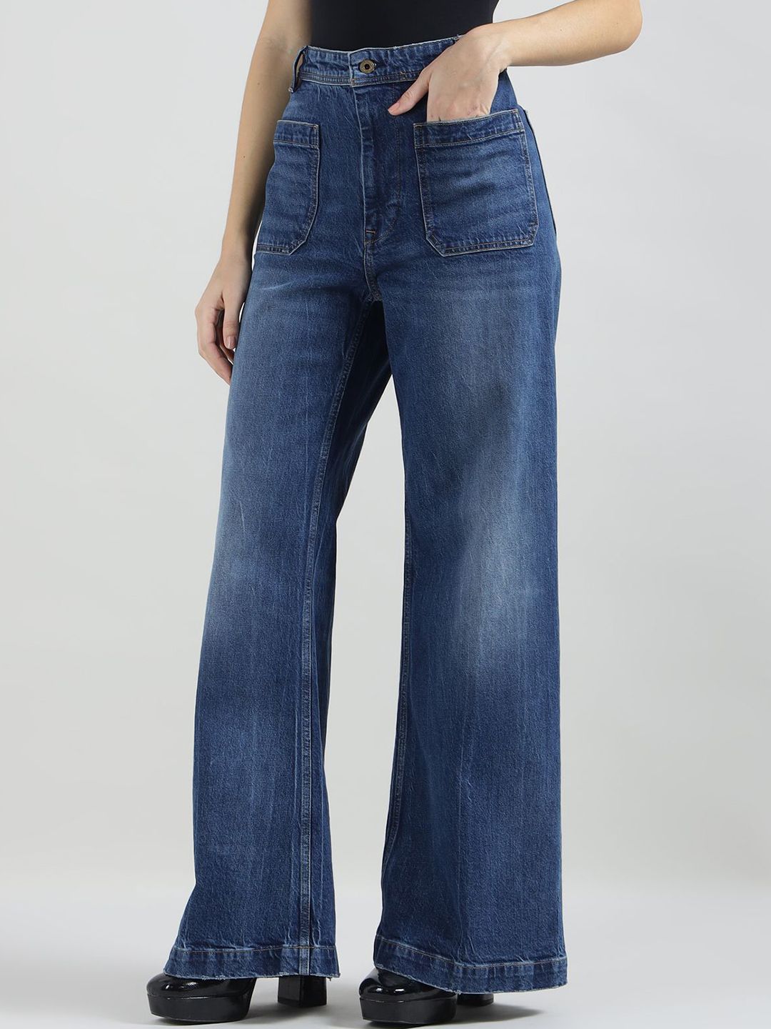 Polo Ralph Lauren Women Wide Leg Cotton High-Rise Jeans - Image 3