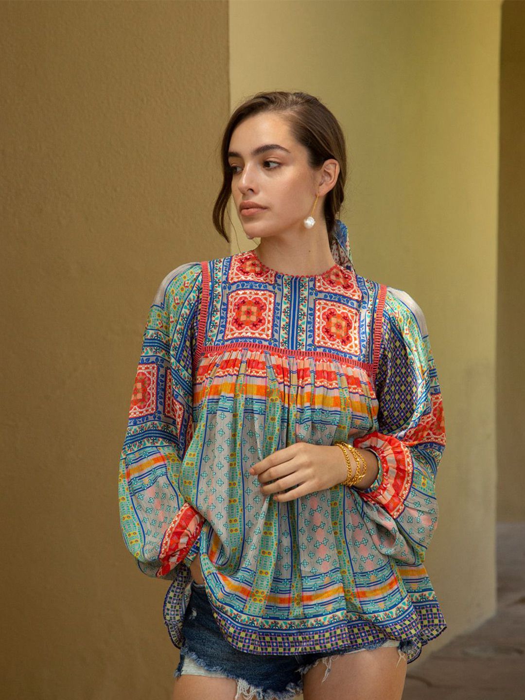 Women Geometric Print Top