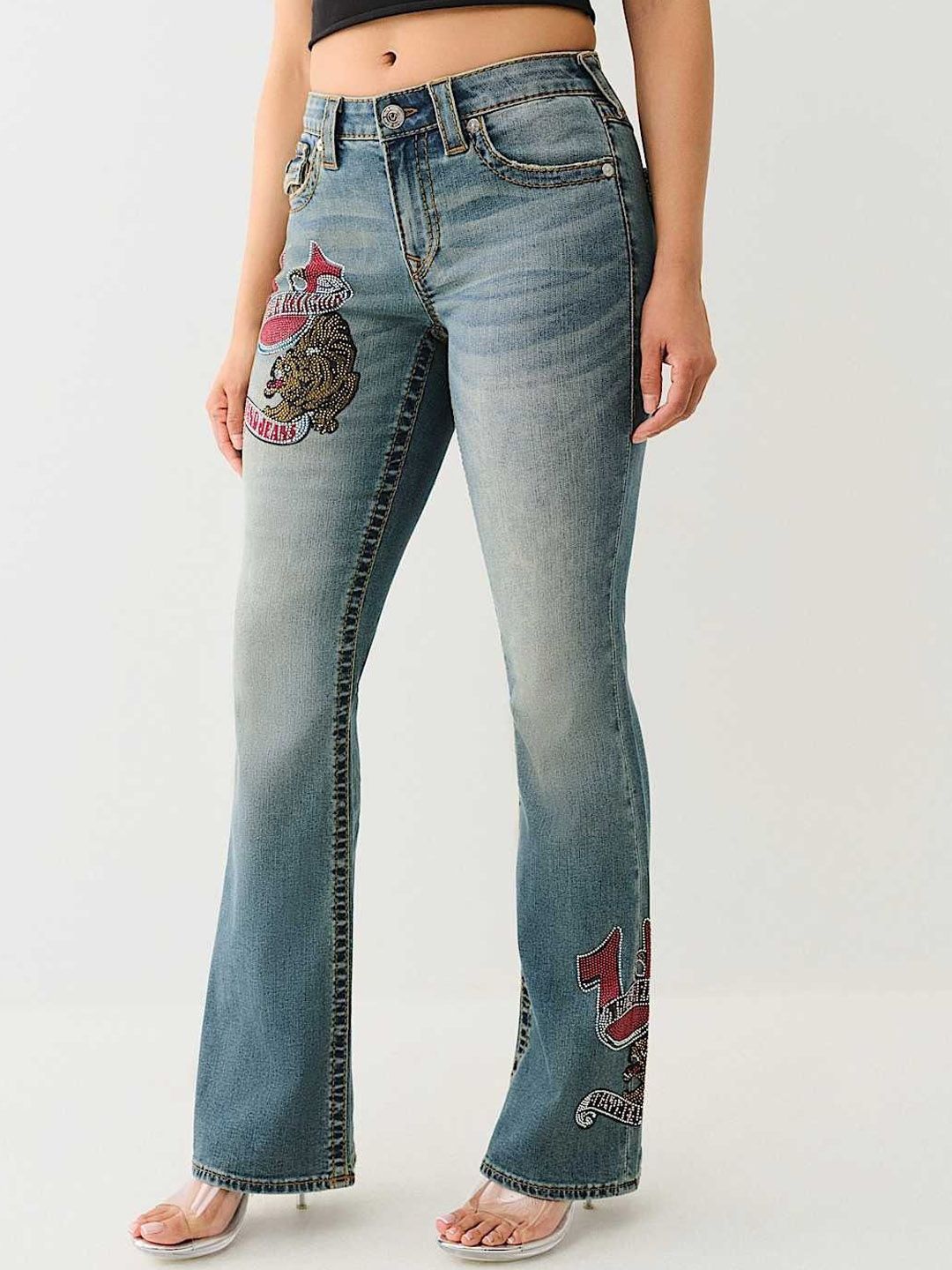 True Religion BIG T Becca Women Embellished Bootcut Mid-Rise Jeans - Image 2