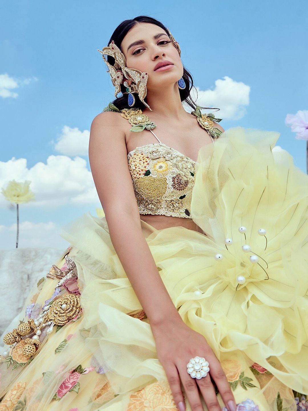 Embroidered Beads and Stones Ready to Wear Lehenga & Blouse With Dupatta - Image 2