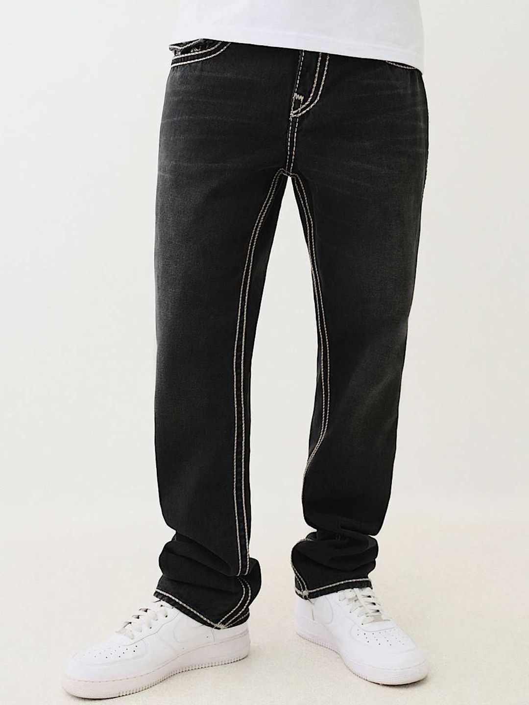 Rope Stitch Ricky Straight Fit Mid Rise Washed Jeans - Image 2