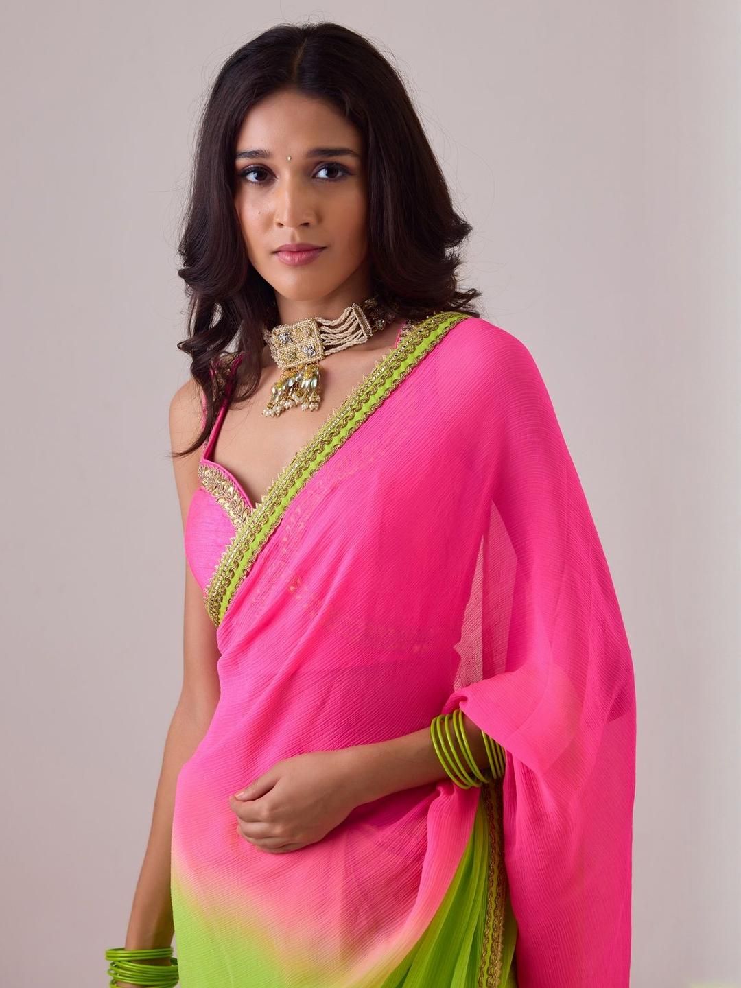 Ombre Gotta Patti Saree - Image 4