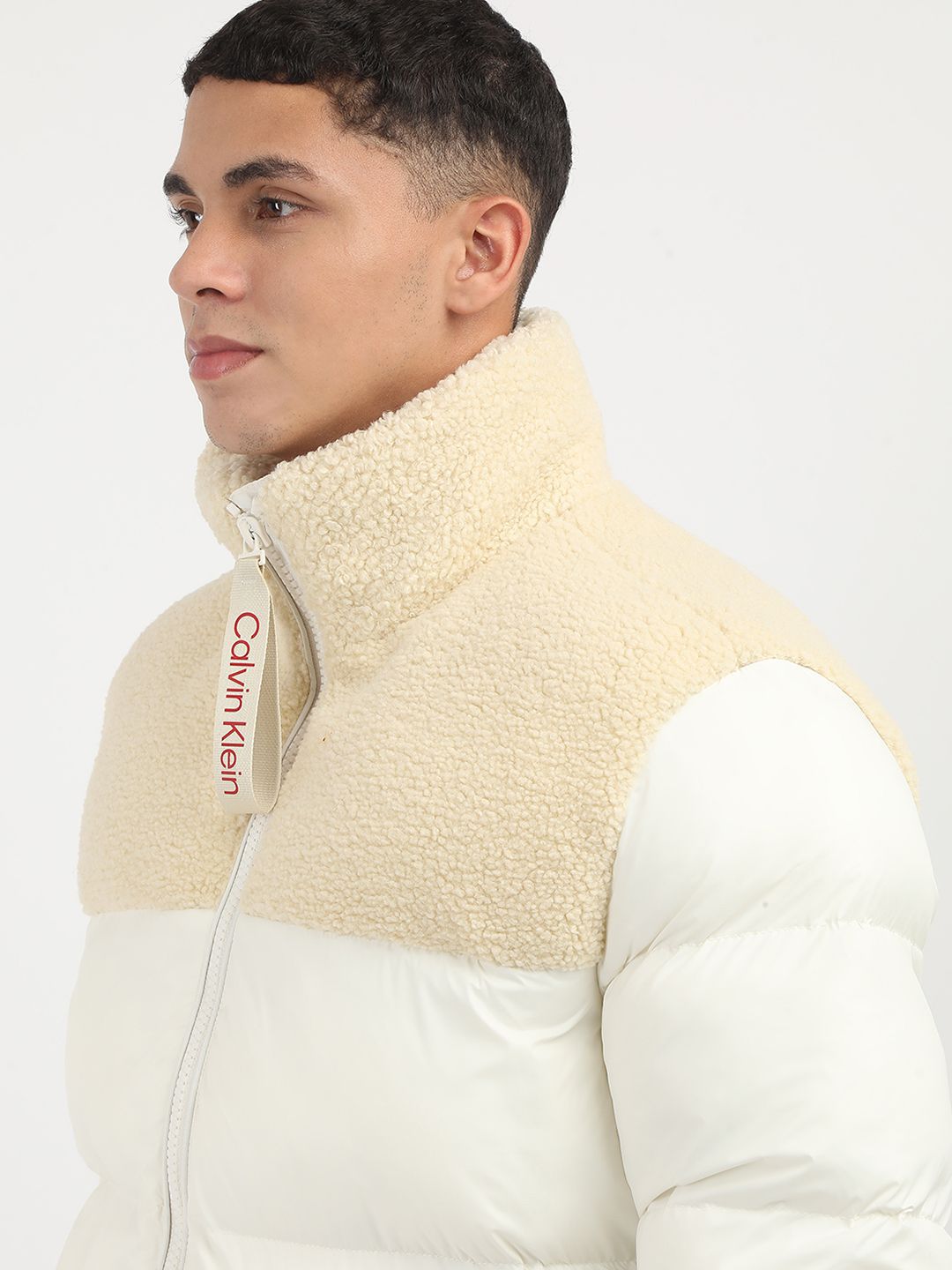 Men Colourblocked Windcheater Padded Jacket