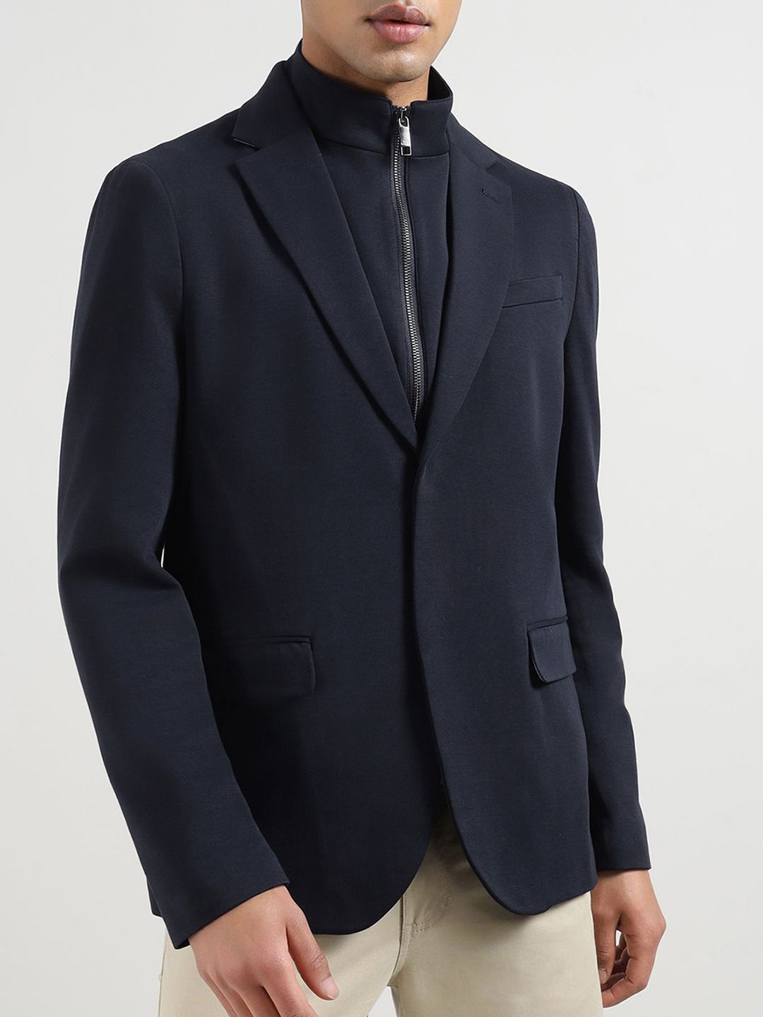 Ted Baker Notched Lapel Long Sleeve Single Breasted Blazer