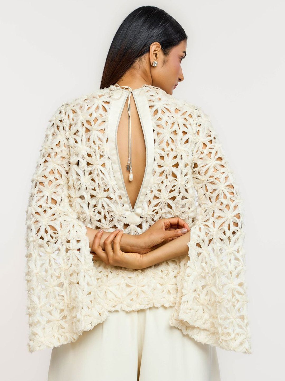 Women Self Design Slit Sleeve Top - Image 3