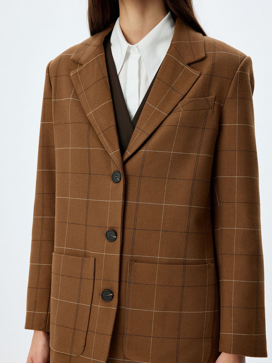 Koton Checked Single Breasted Blazer - Image 2