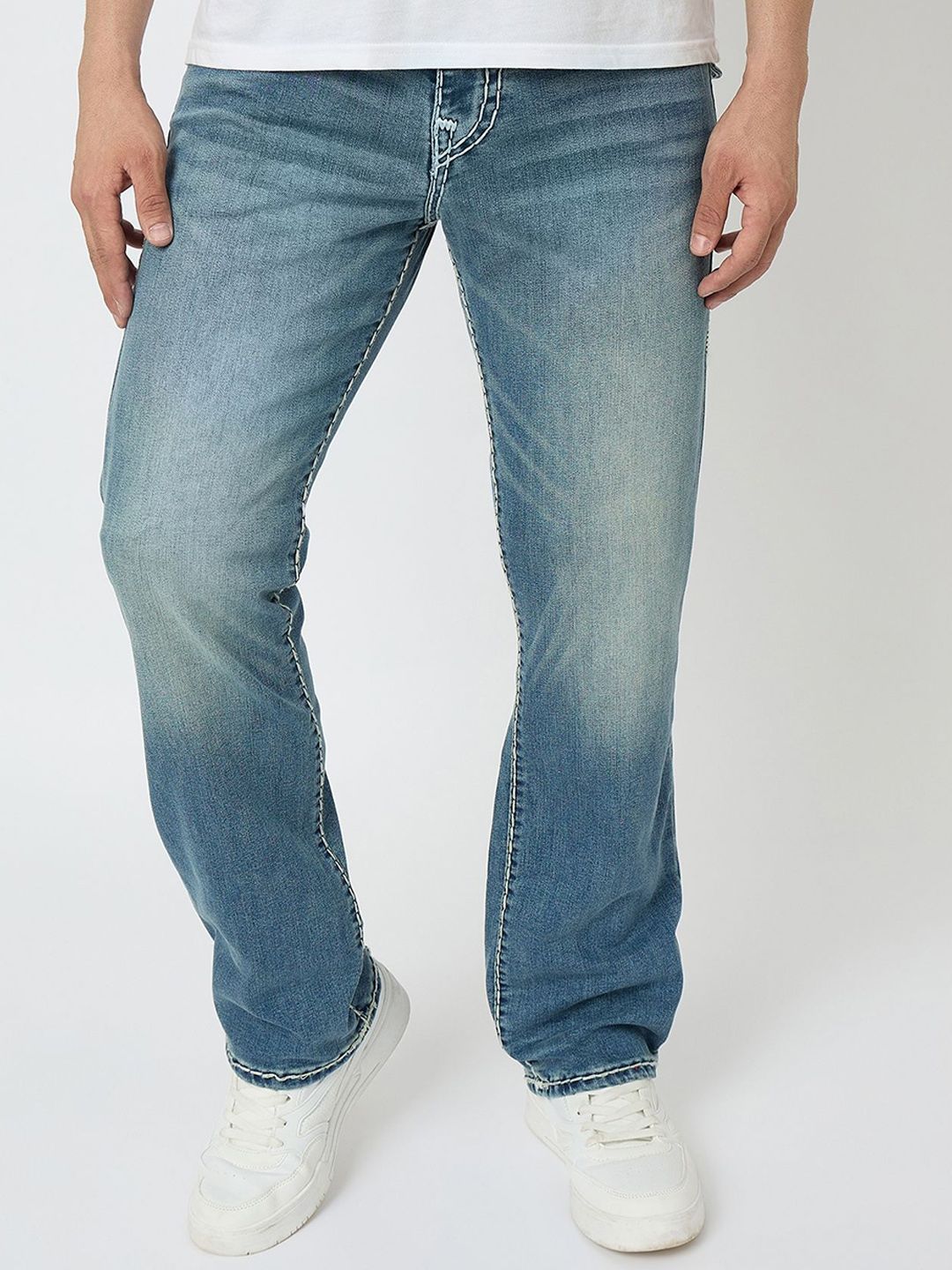 True Religion Men Straight Fit Mid-Rise Heavy Fade Jeans - Image 2
