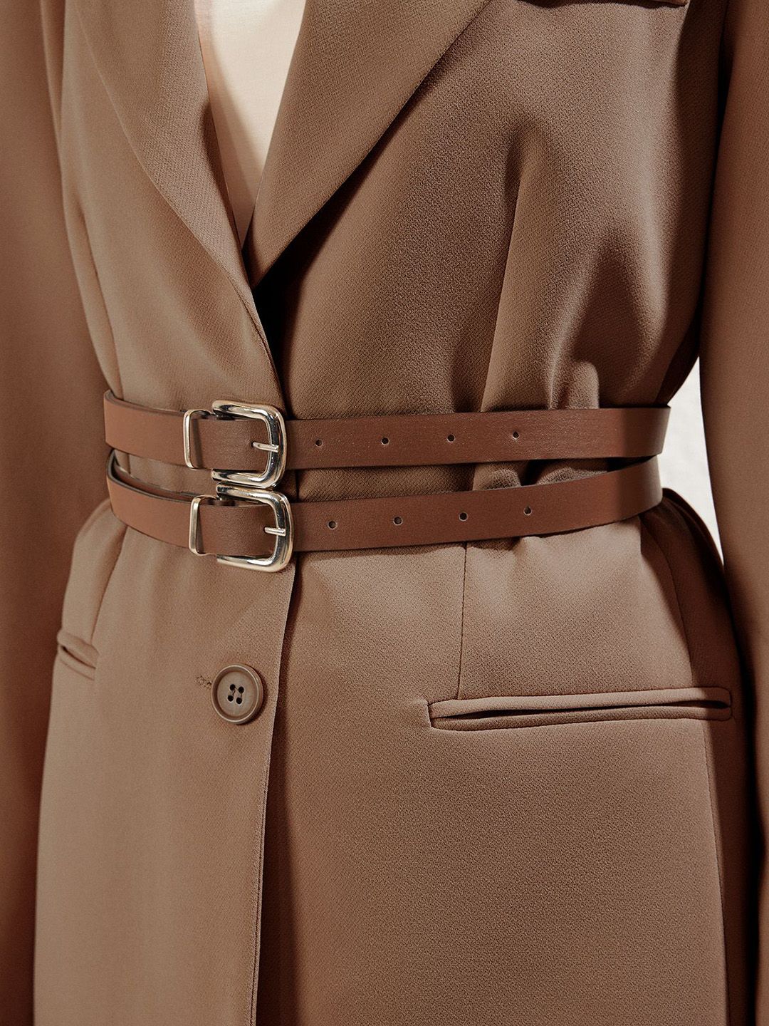 Women Notch Lapel Solid Casual Tailored Jacket - Image 2