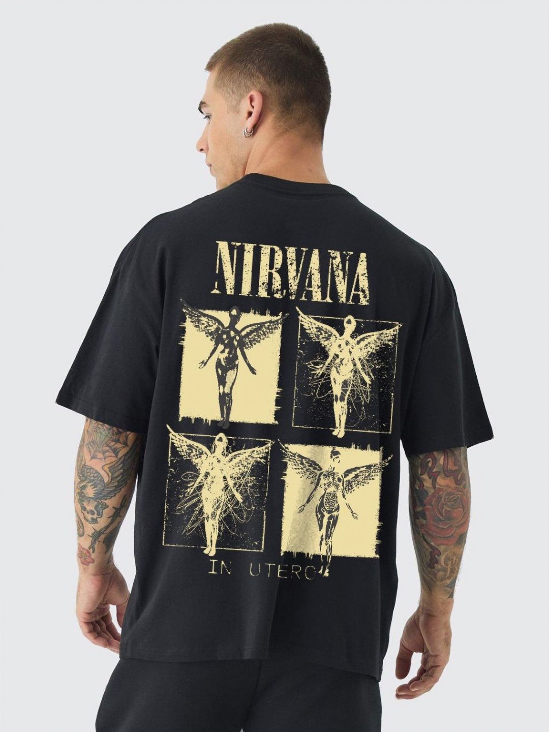 Men Nirvana Printed Oversized T-shirt