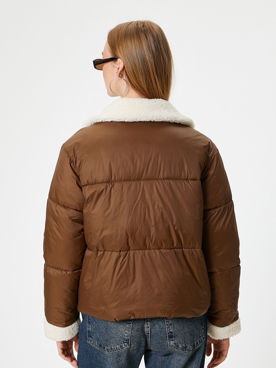 Women Mock Collar Solid Casual Tailored Jacket - Image 3