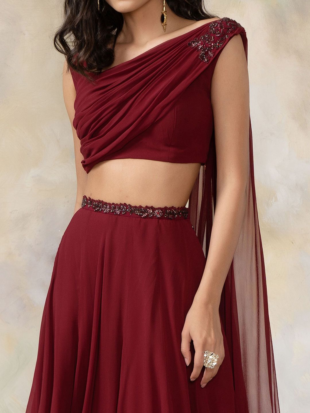 Pooja Peshoria Embellished Beads and Stones Ready to Wear Lehenga Choli - Image 2