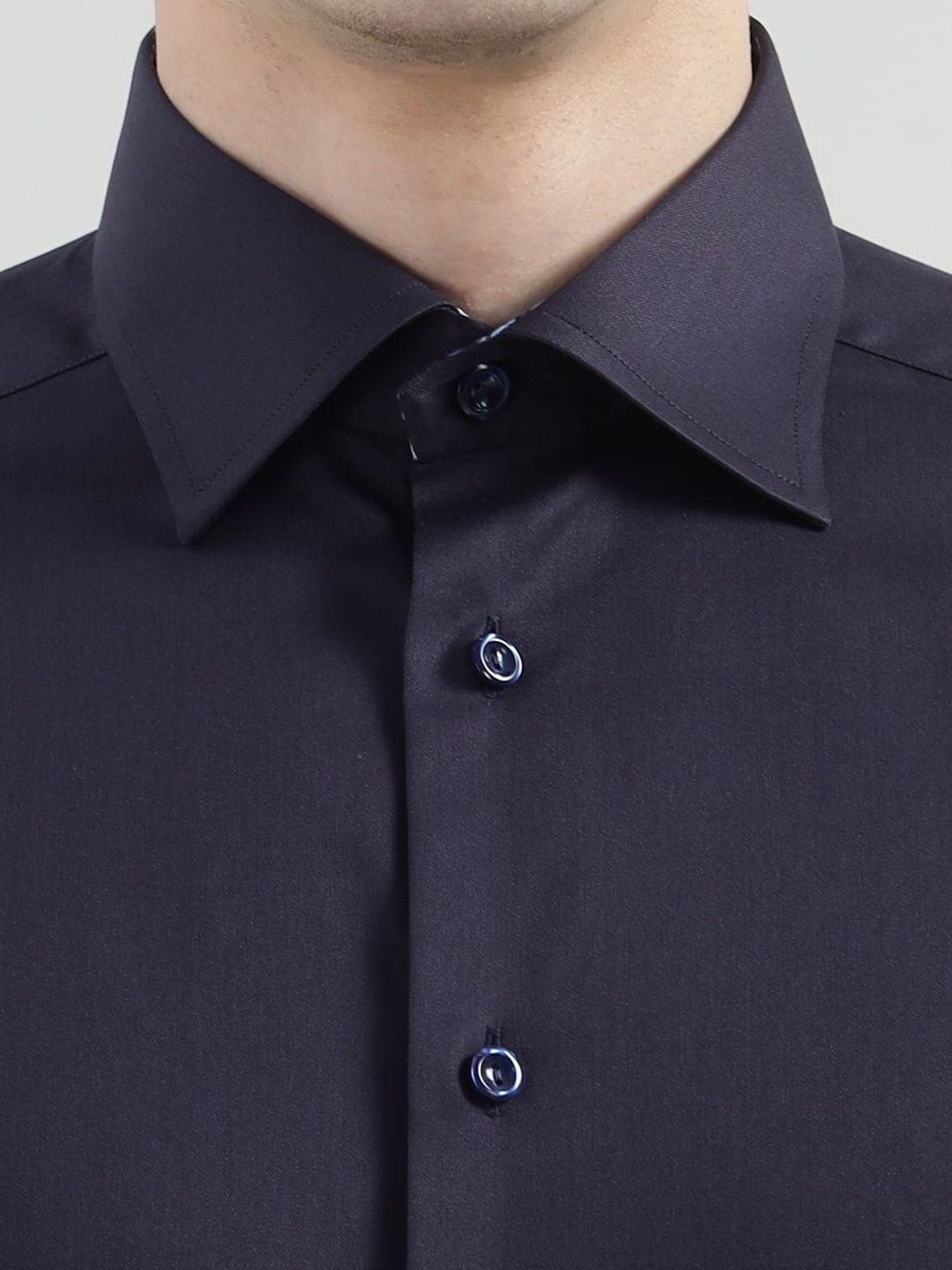 Eton Men Spread Collar Solid Cotton Formal Shirt - Image 2