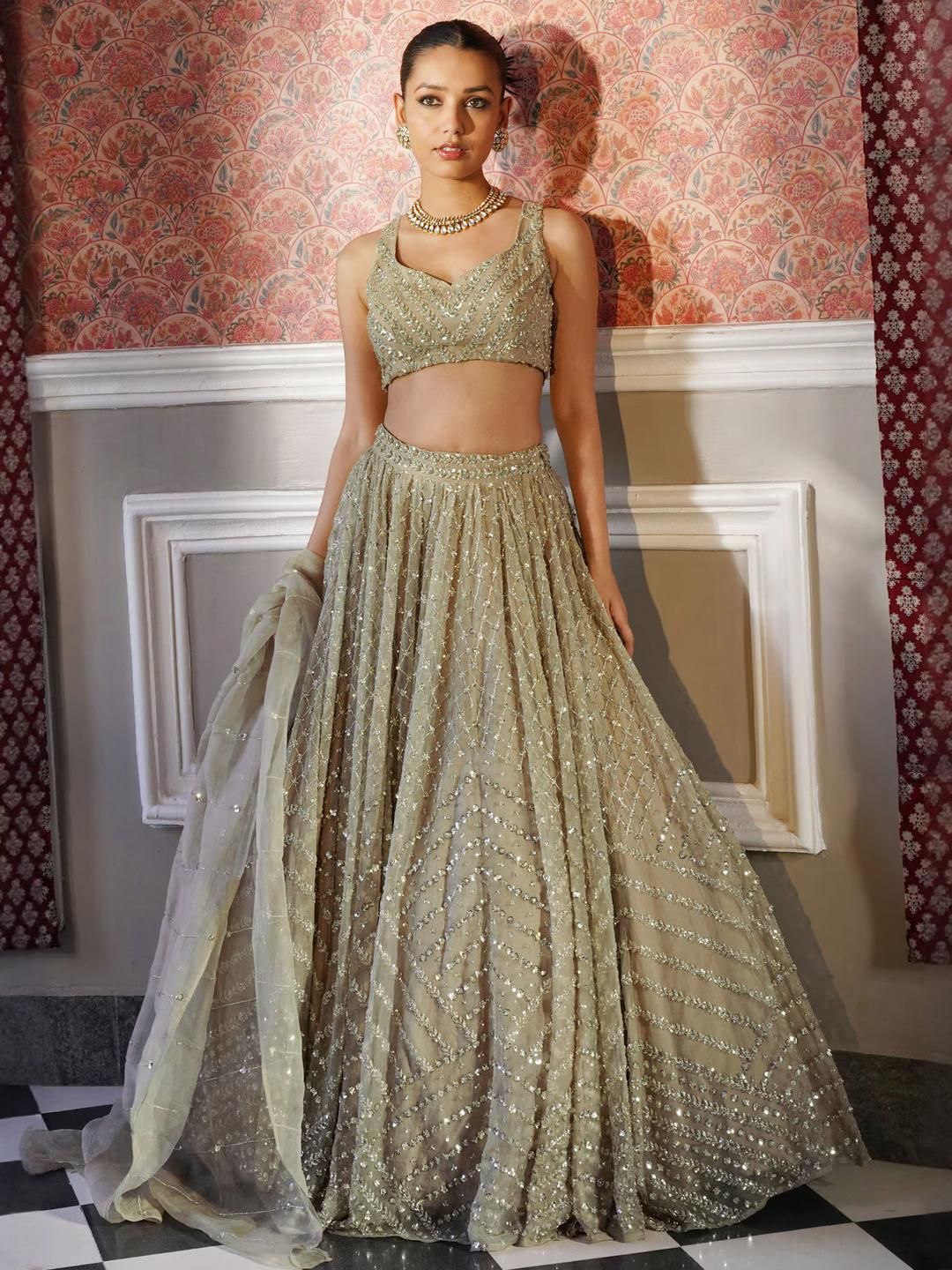 Kedar Fab Embellished Semi Stitched Lehenga Choli - Image 2