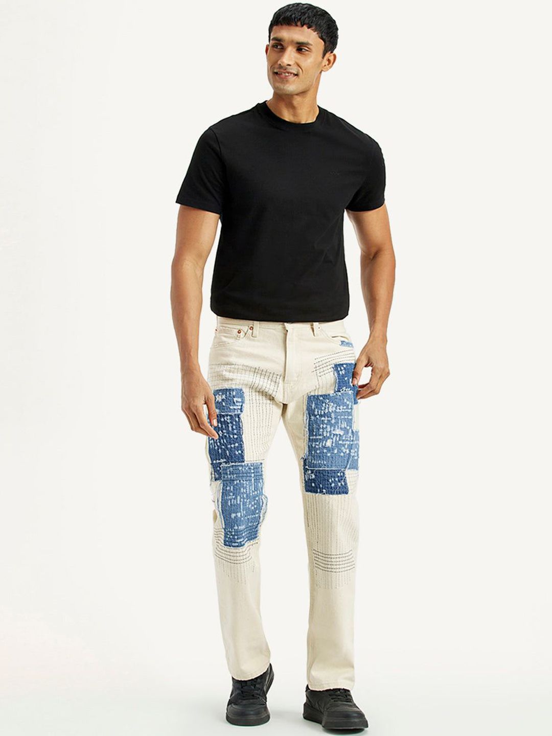 Men Relaxed Fit Mid-Rise Cotton Jeans - Image 2