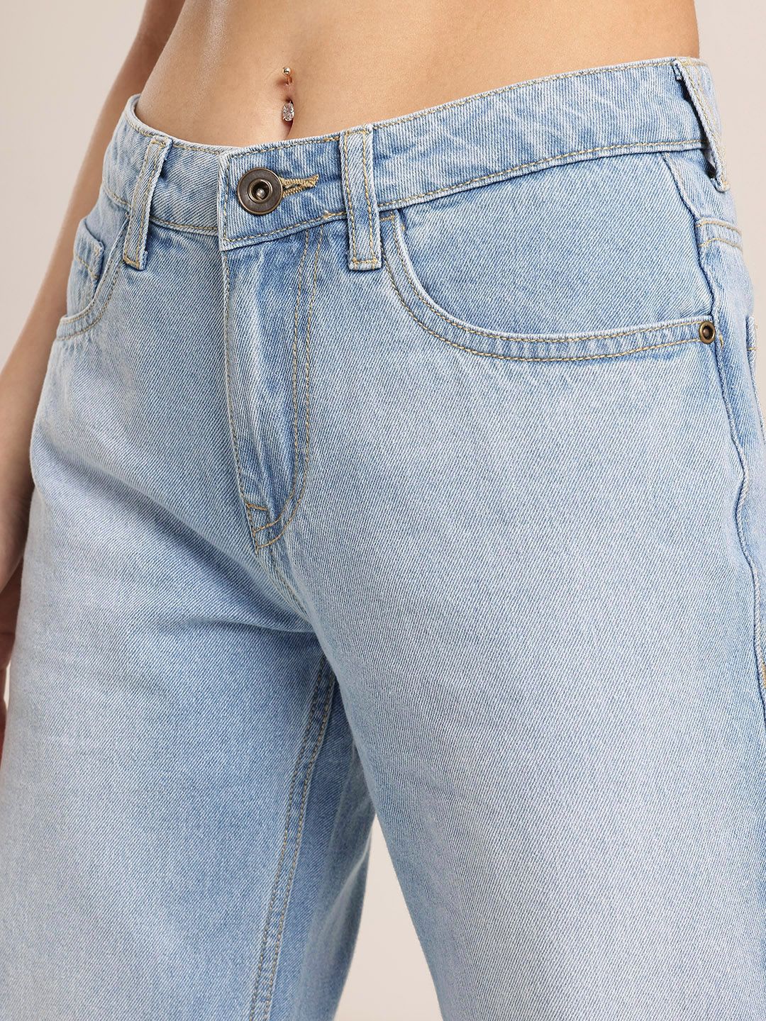 Women Classy Chic Straight Fit Light Fade Jeans - Image 2