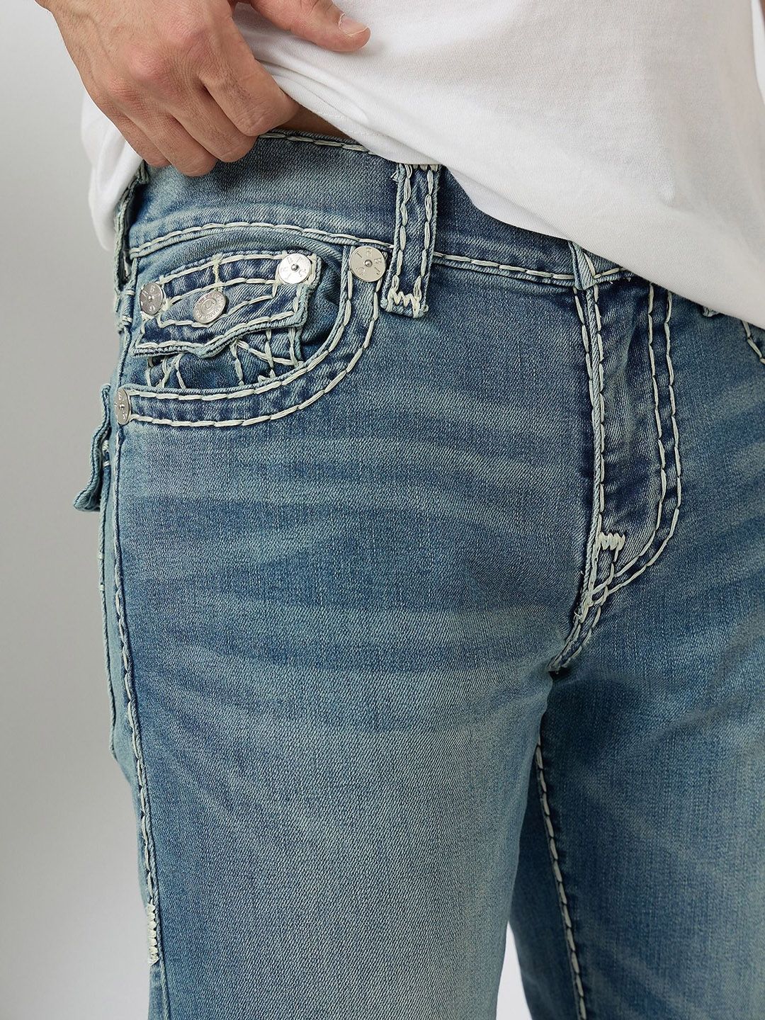 True Religion Men Straight Fit Mid-Rise Heavy Fade Jeans - Image 3